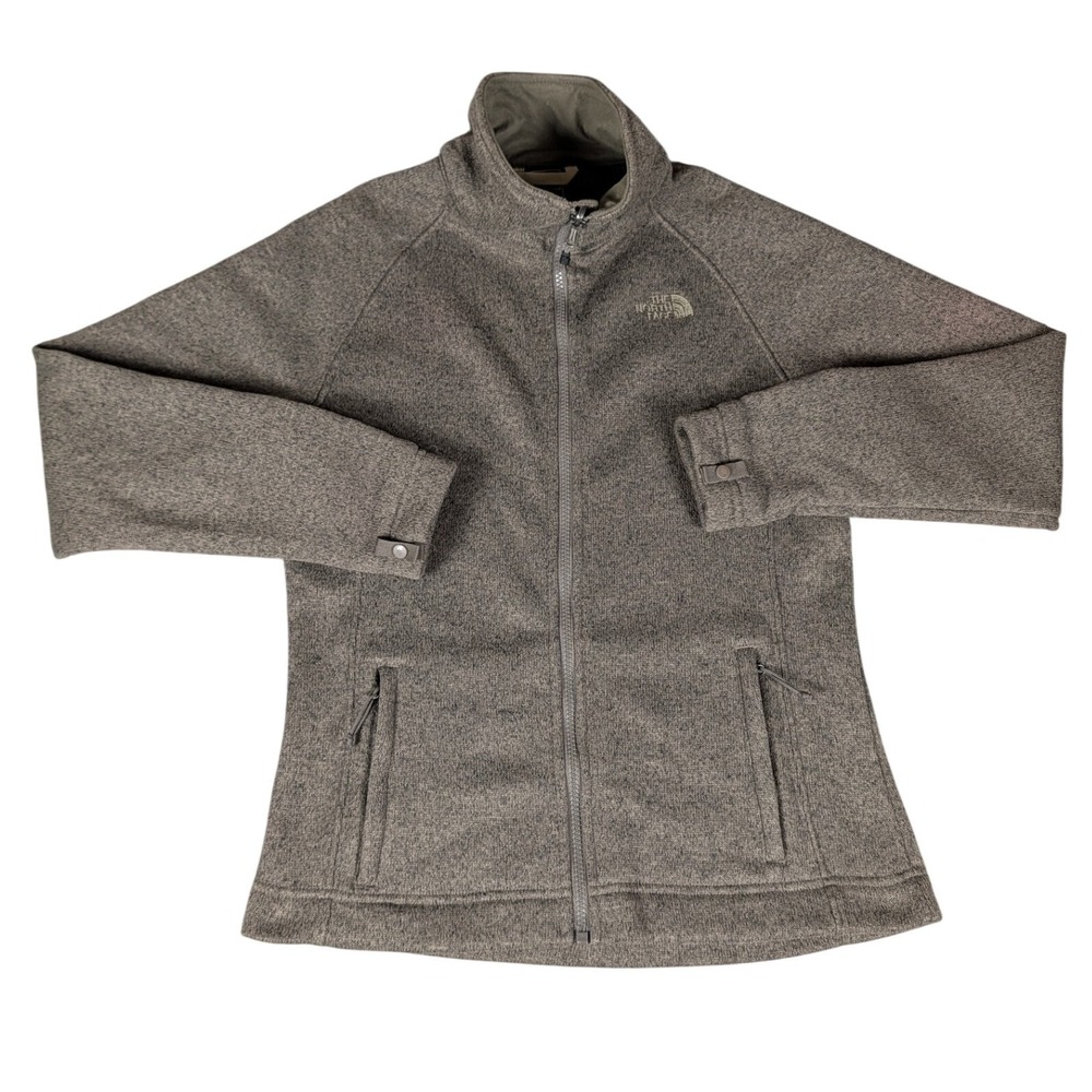 The North Face Crescent Full Zip Sweater Fleece Jacket Heathered Brown Womens M